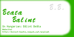 beata balint business card