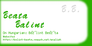 beata balint business card